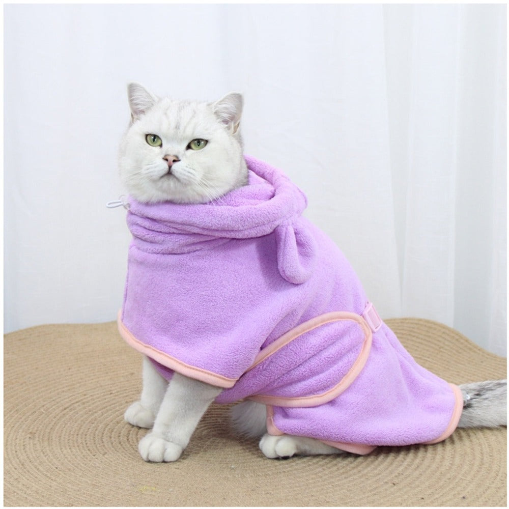 cat bathrobe pink towel langerland