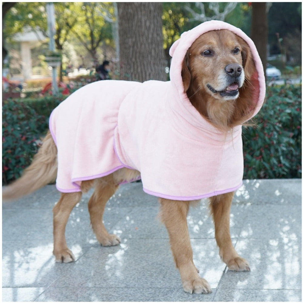 dog bathrobe pink langerland