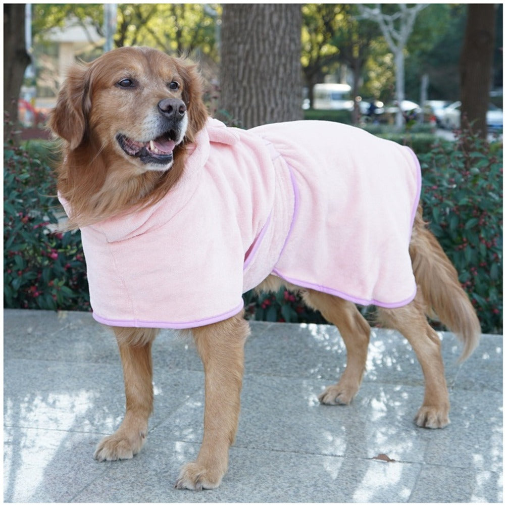 dog bathrobe pink langerland