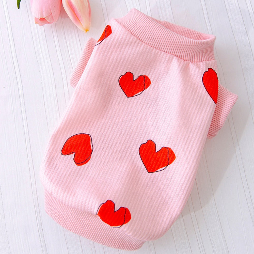 pink dog summer shirt langerland pet cloth