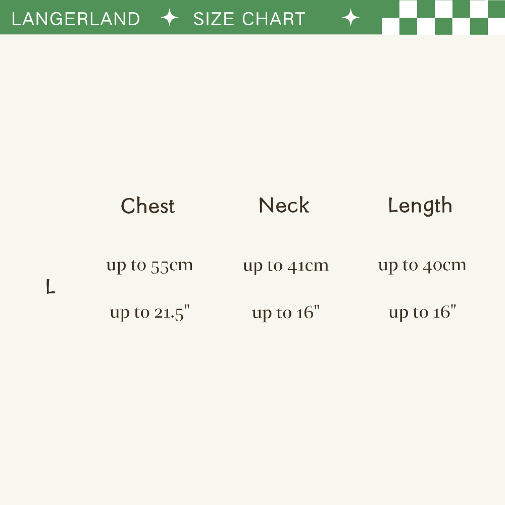 langerland dog fleece coat size