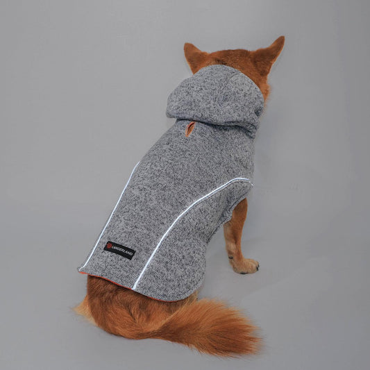 Dog fleece hoodie reflective Orange - LANGERLAND