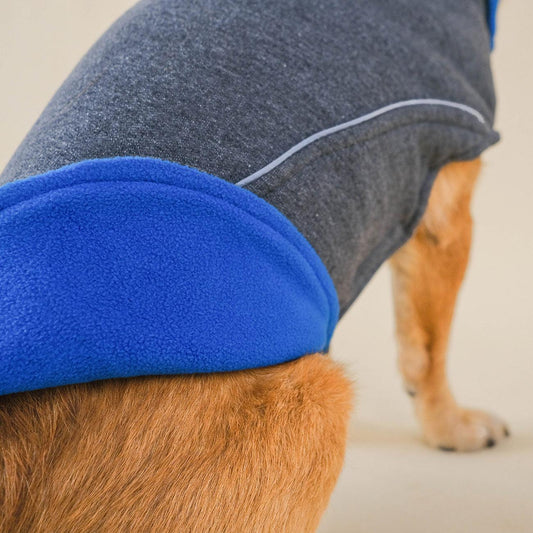 Reversible fleece hoodie Blue - LANGERLAND