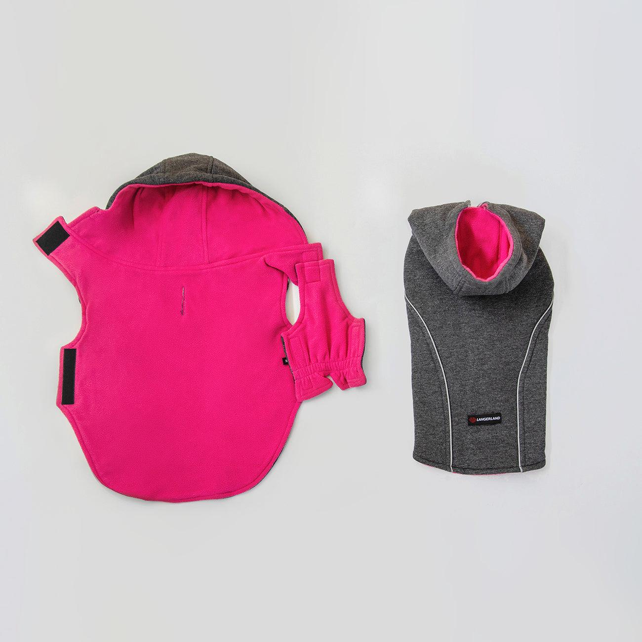 dog winter sweater fleece pink