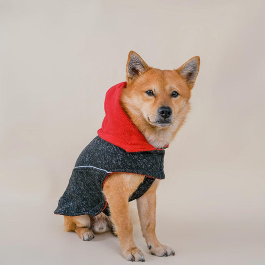 Reversible fleece hoodie Black - LANGERLAND