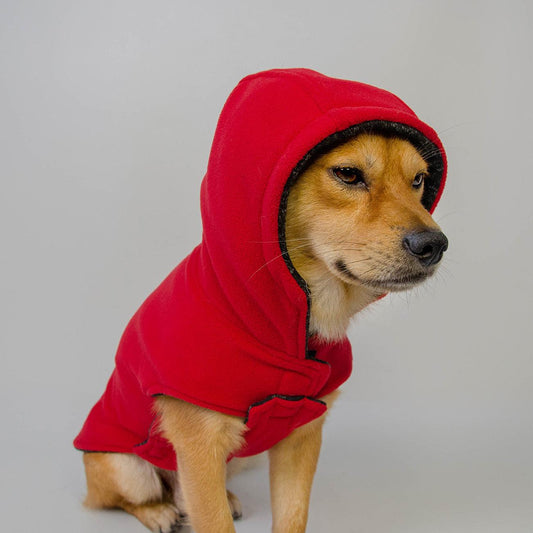 Dog fleece winter sweater red - LANGERLAND