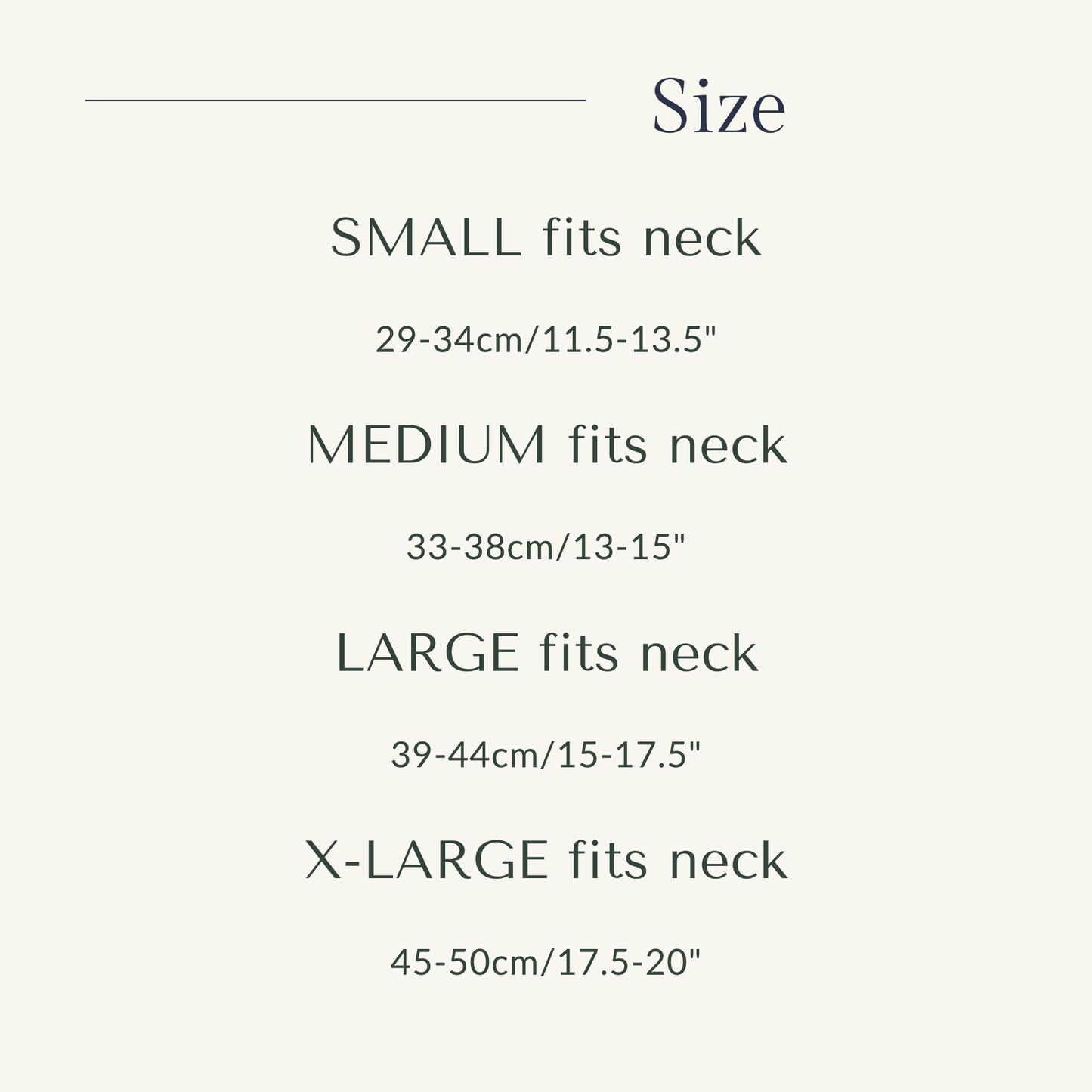 size chart dog rain hat snood