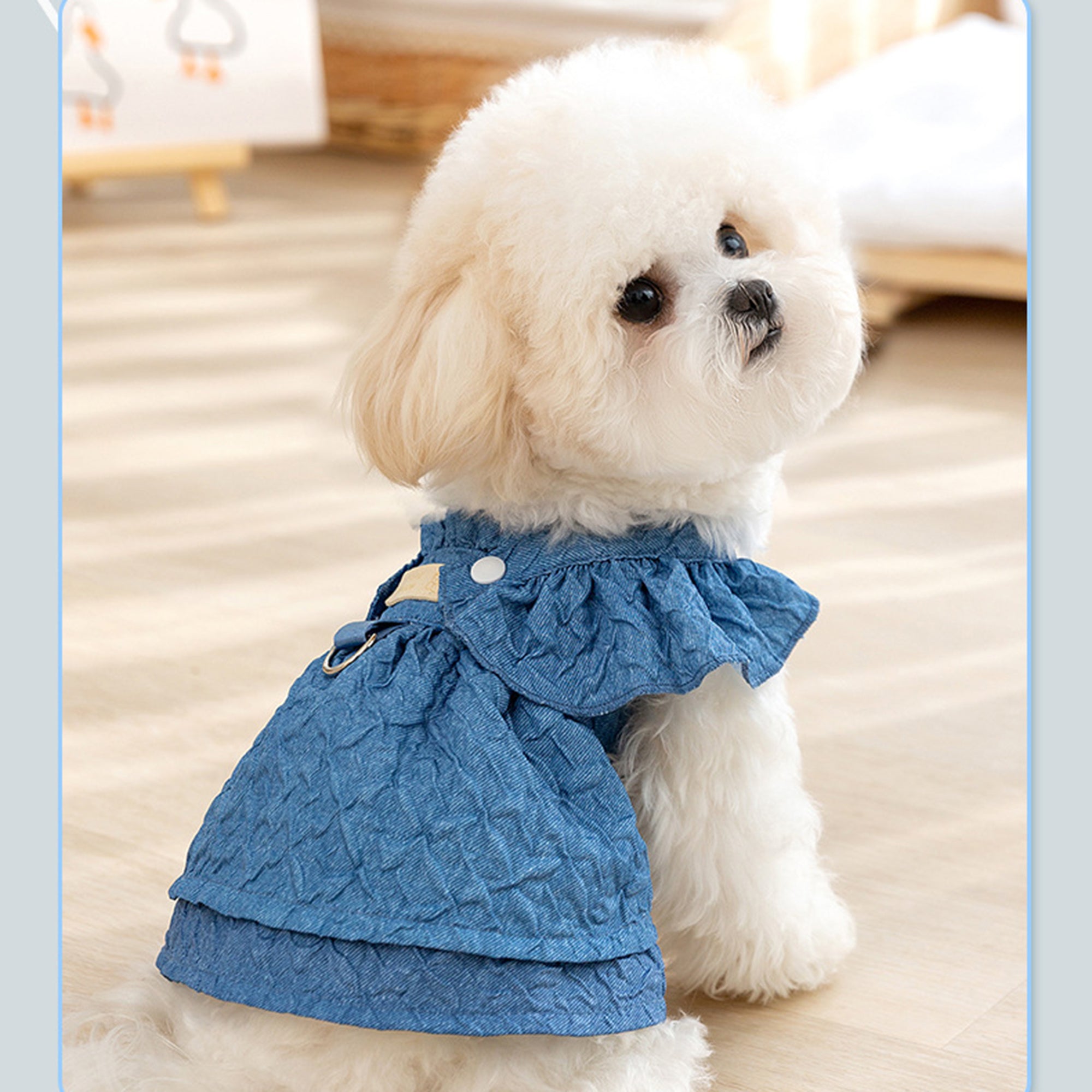 Dog Summer Denim Dress Pet Outfit Langerland LANGERLAND