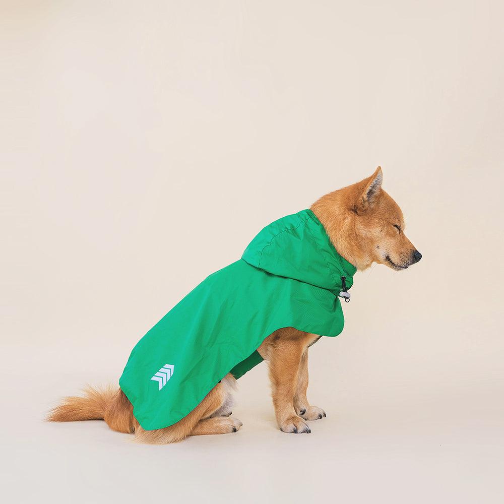 dog raincoat with hood green langerland