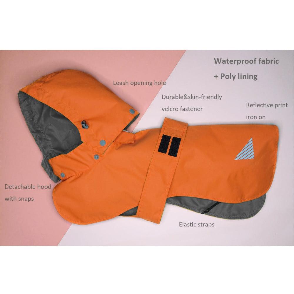 dog raincoat waterproof orange langerland