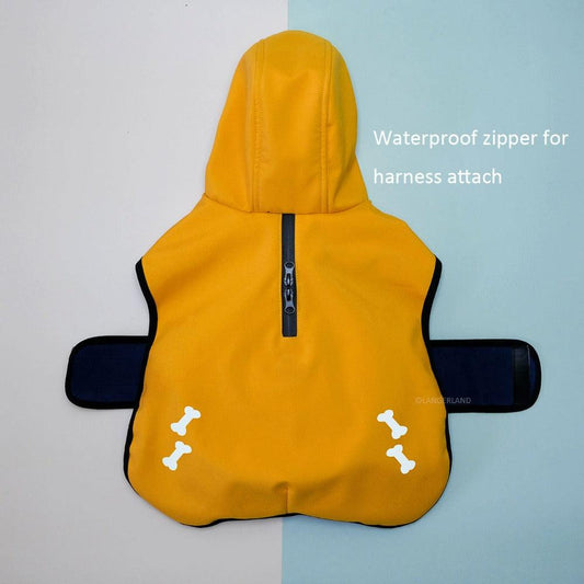 waterproof dog winter coat hoodie yellow