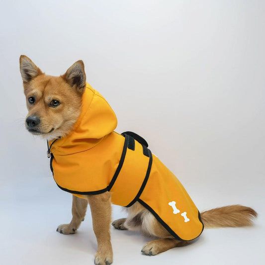 waterproof dog winter coat hoodie yellow