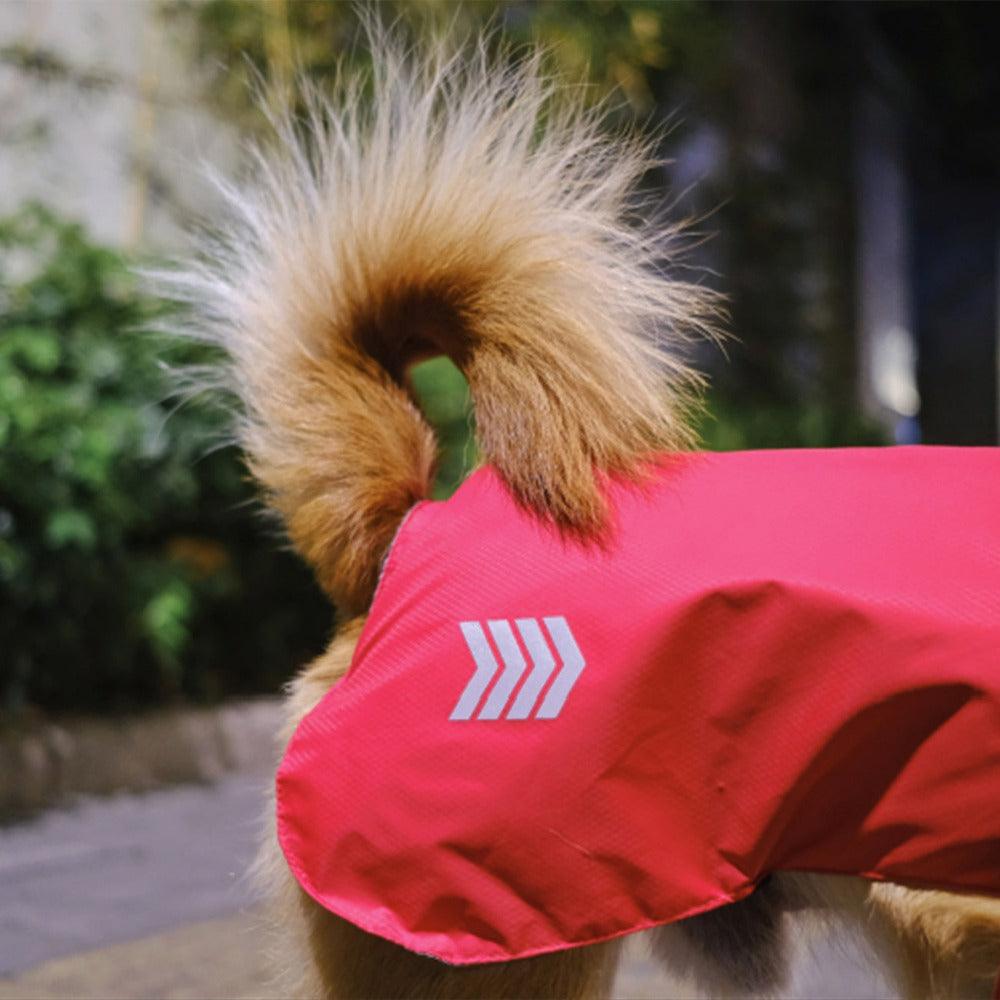 reflective red dog rain wear slicker langerland