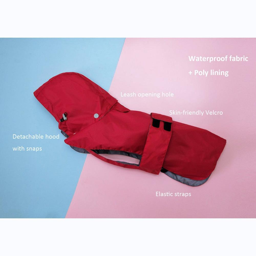 dog raincoat waterproof Red langerland