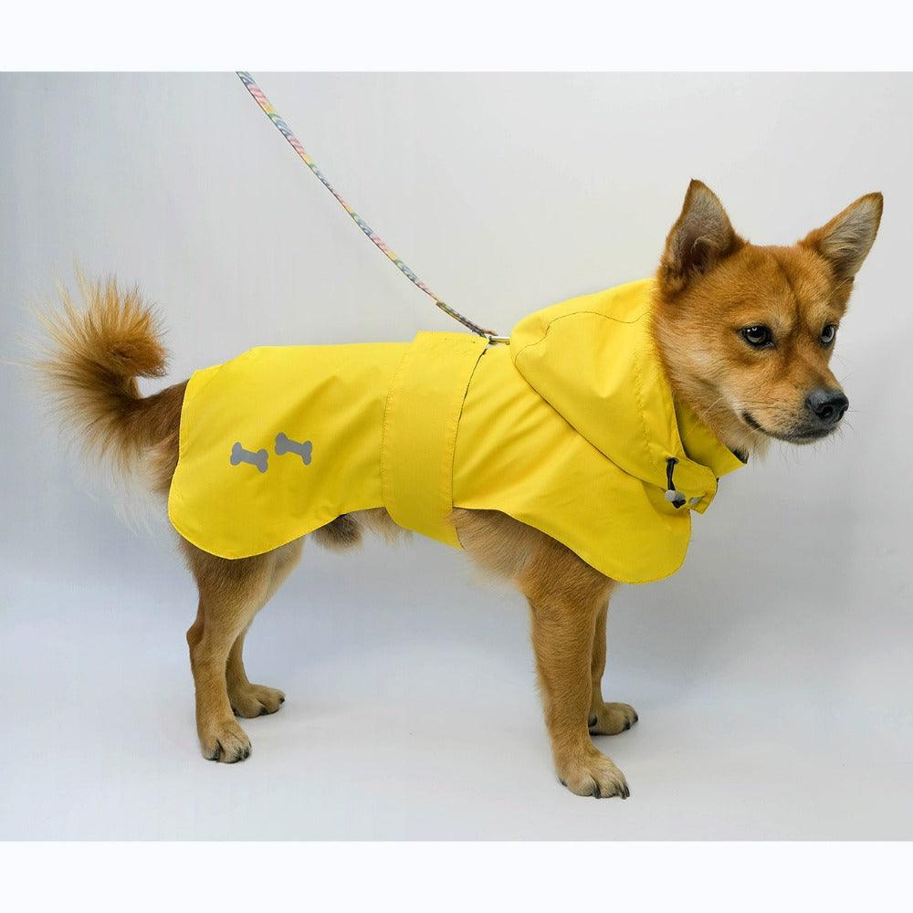 Dog raincoat with hood yellow langerland