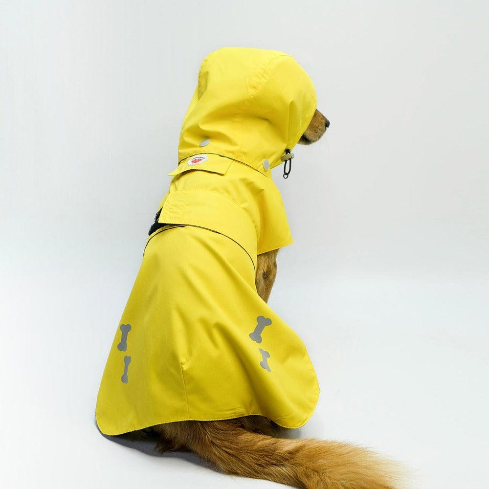 yellow reflective raincoat for dog