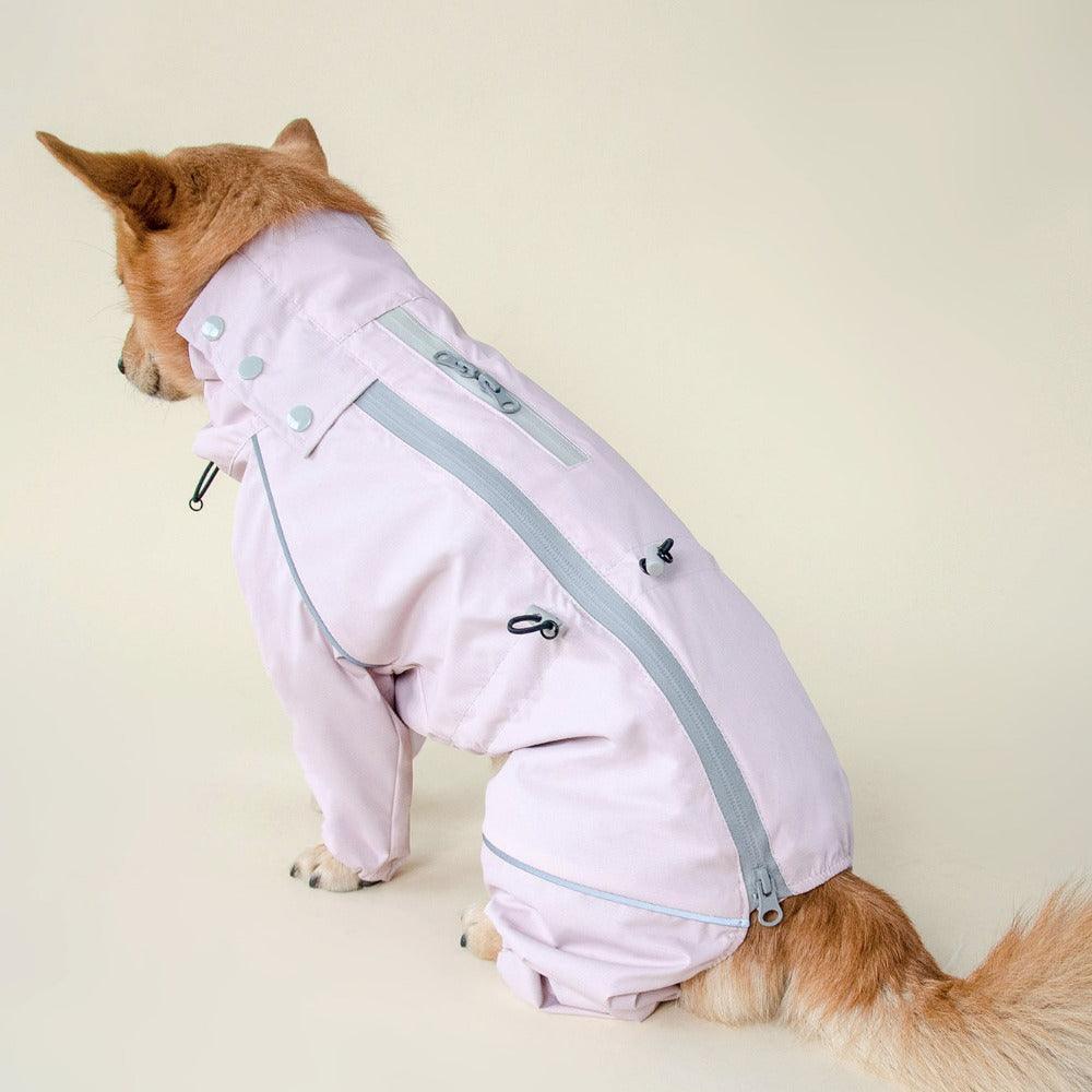 easy wear dog raincoat pink reflective