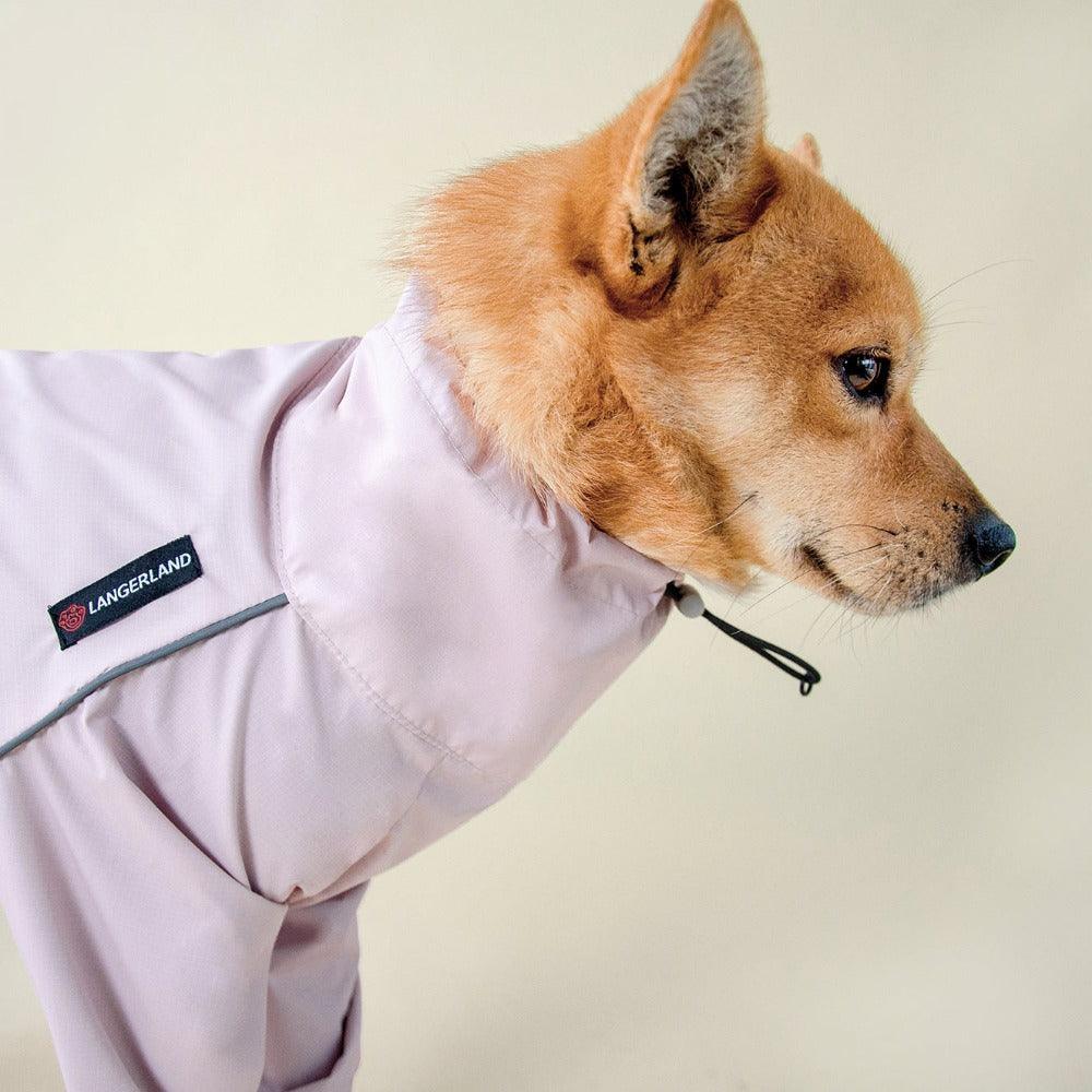 dog raincoat with snood pink langerland