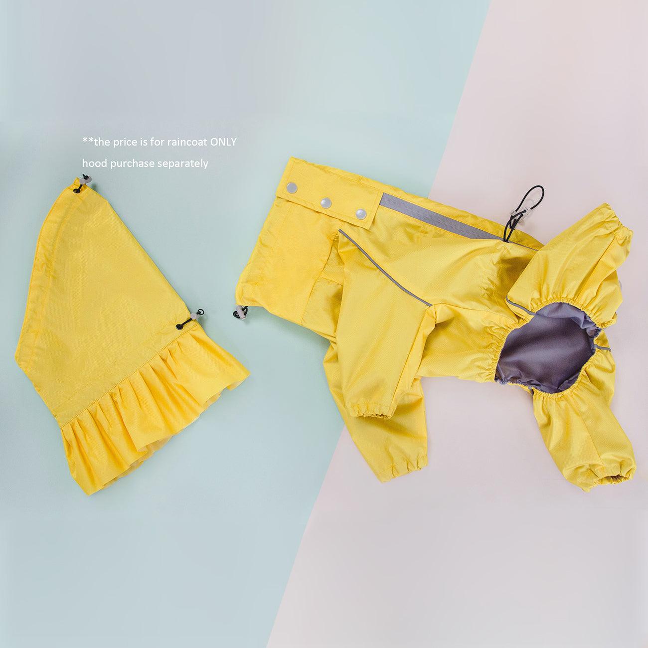 dog raincoat with legs and hood yellow langerland