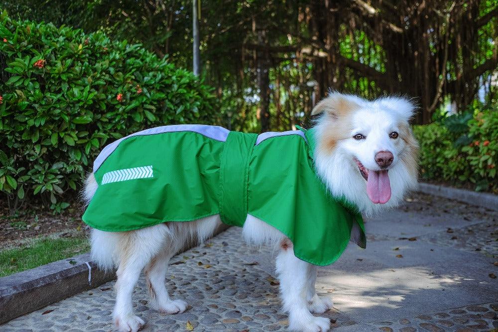 large dog raincoat green handmade