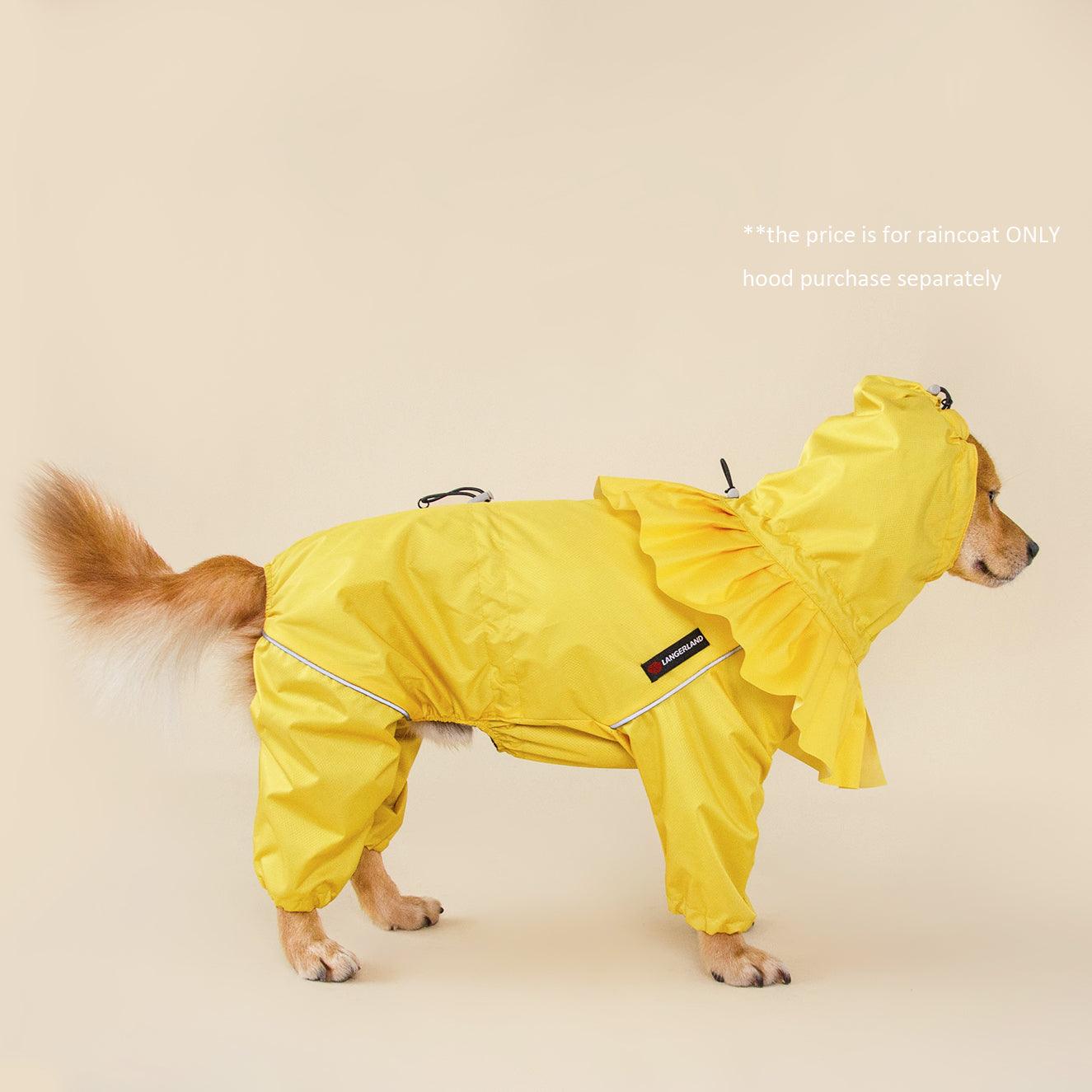 dog raincoat with legs waterproof langerland yellow