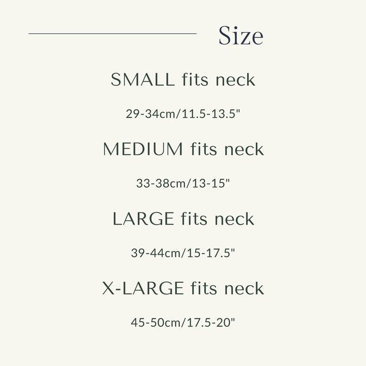 size chart dog rain hat snood